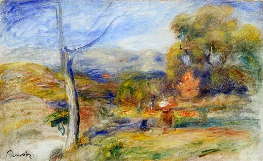 Landscape near Cagnes,1910 - Pierre-Auguste Renoir painting on canvas